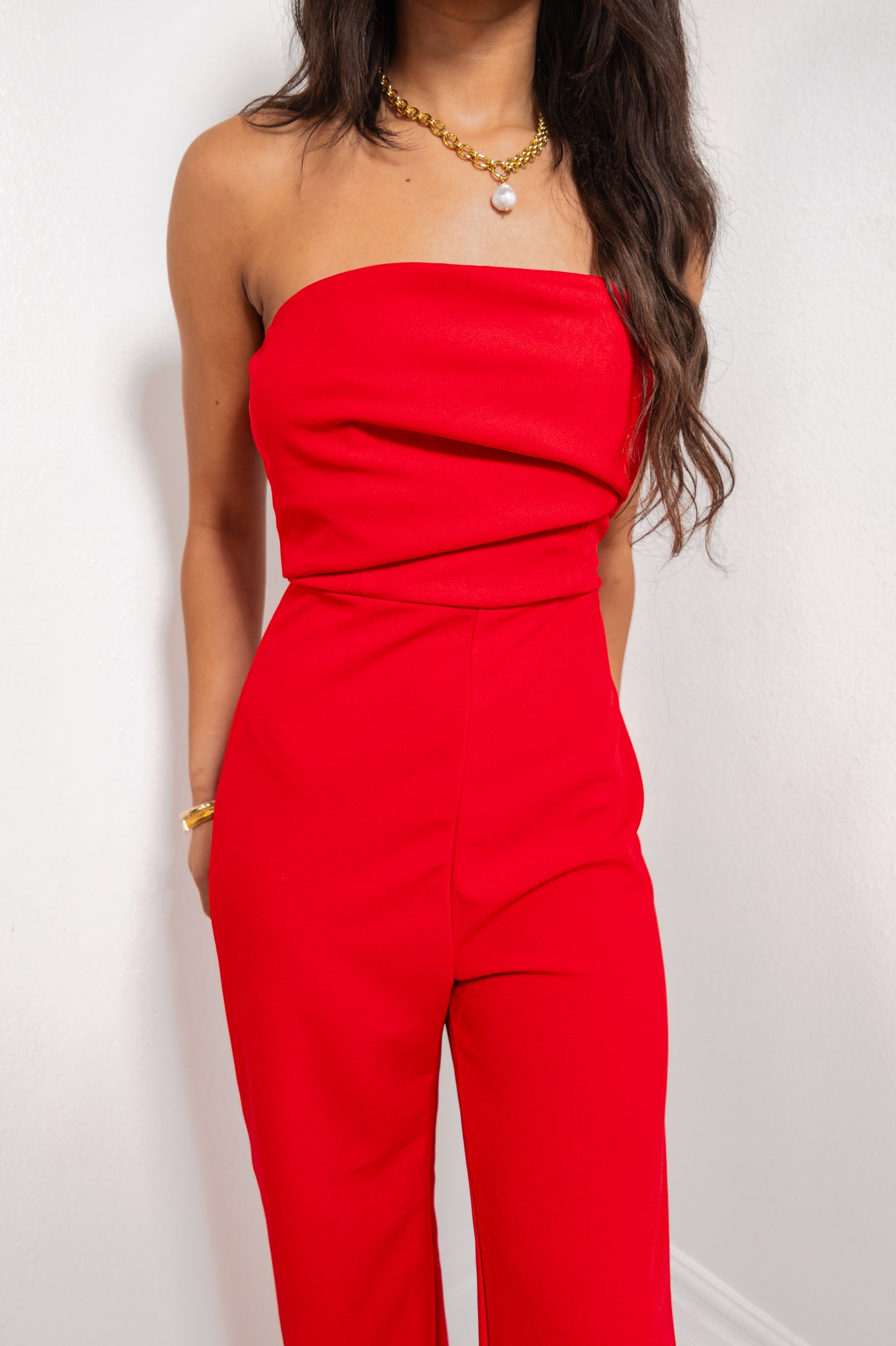 Power Moves Strapless Jumpsuit