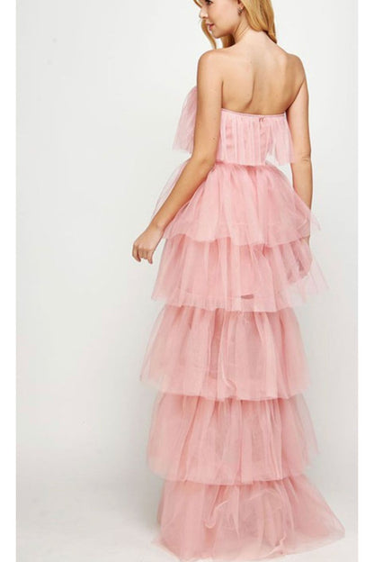 Pretty In Pink High Low Tulle Dress-Dress-KCoutureBoutique, women's boutique in Bossier City, Louisiana