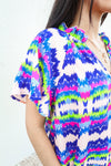 Printed V-Neck Short Sleeve Top-Top-KCoutureBoutique, women's boutique in Bossier City, Louisiana