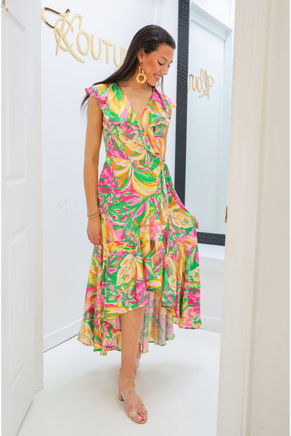 Printed Woven Satin Maxi Dress-Dress-KCoutureBoutique, women's boutique in Bossier City, Louisiana