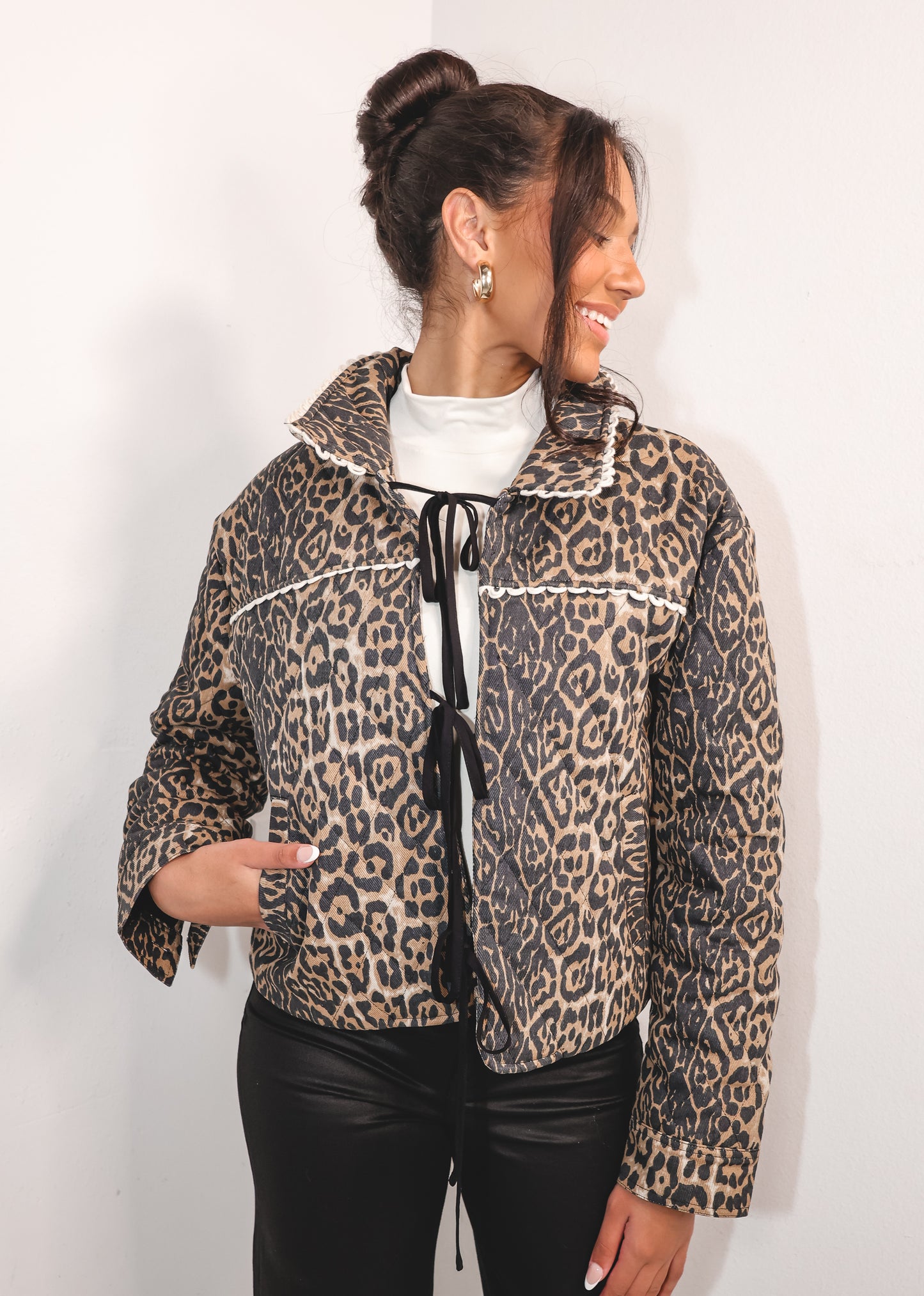 Prowl & Lace Quilted Leopard Jacket