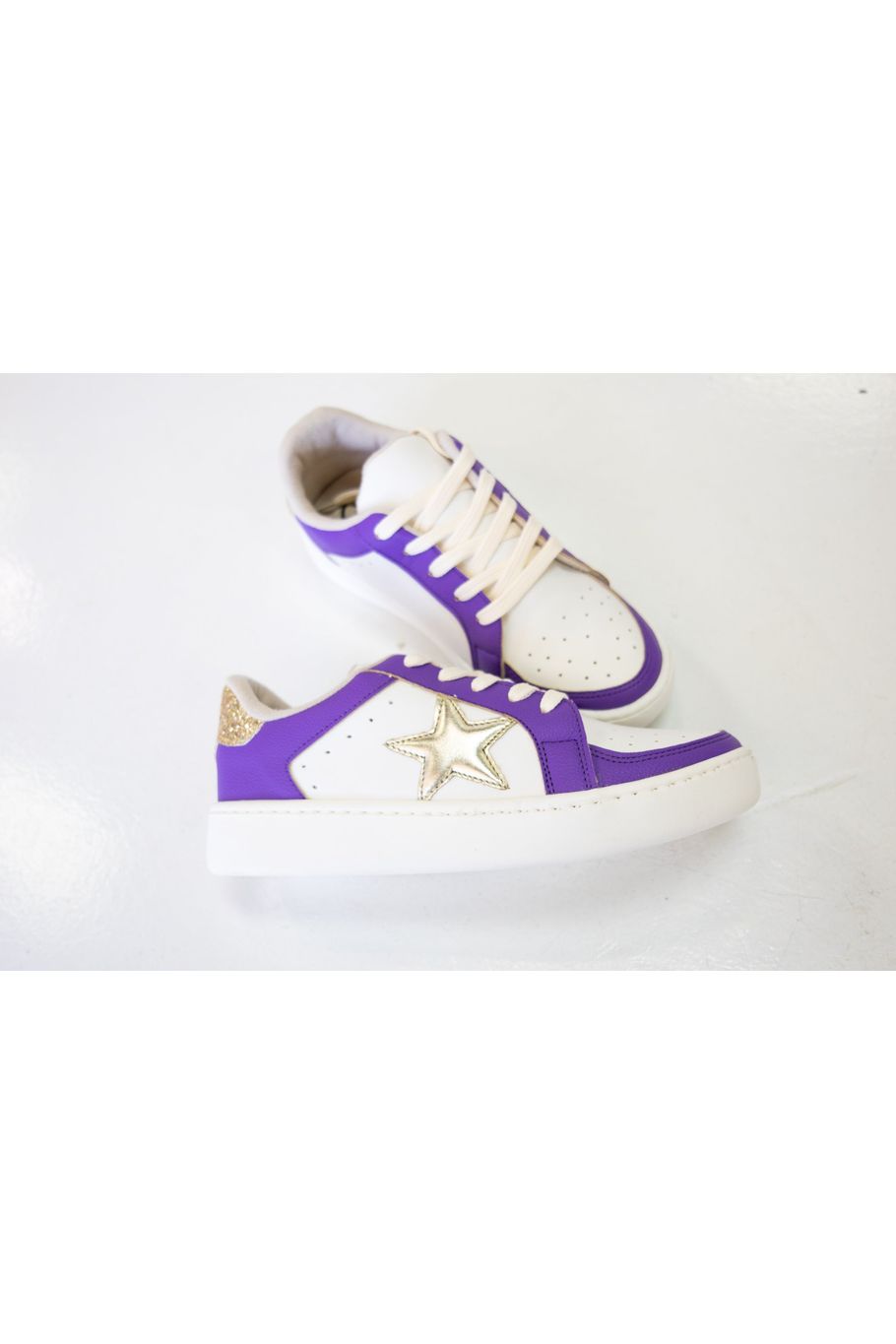 Purple & Gold Star Sneaker-Shoes-KCoutureBoutique, women's boutique in Bossier City, Louisiana