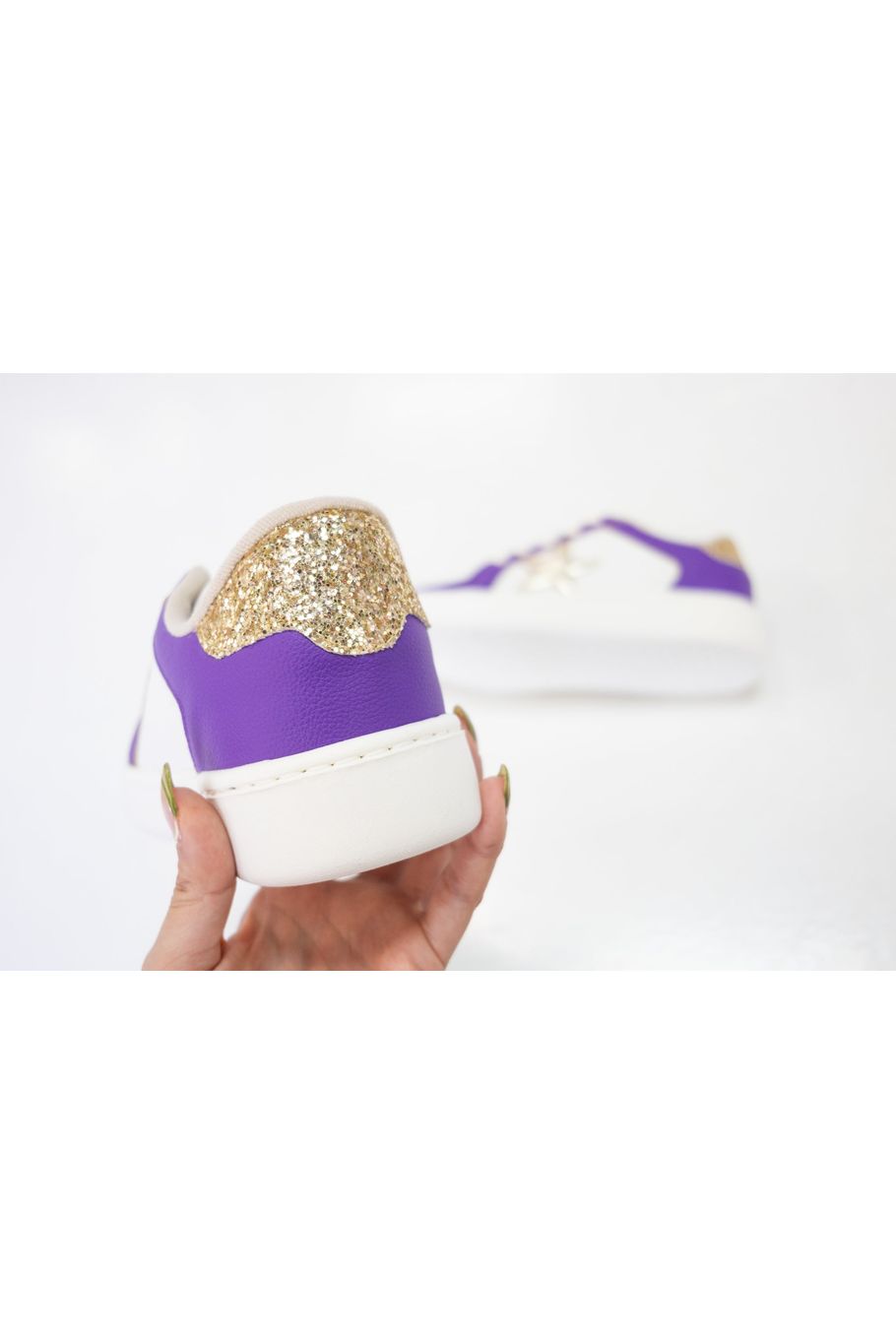 Purple & Gold Star Sneaker-Shoes-KCoutureBoutique, women's boutique in Bossier City, Louisiana