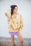 Queen Of Sparkles Beige and Gold All Over Tiger Sweatshirt-Sweatshirt-KCoutureBoutique, women's boutique in Bossier City, Louisiana