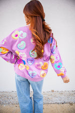 Queen Of Sparkles Conversation Heart Sweatshirt-Sweatshirt-KCoutureBoutique, women's boutique in Bossier City, Louisiana