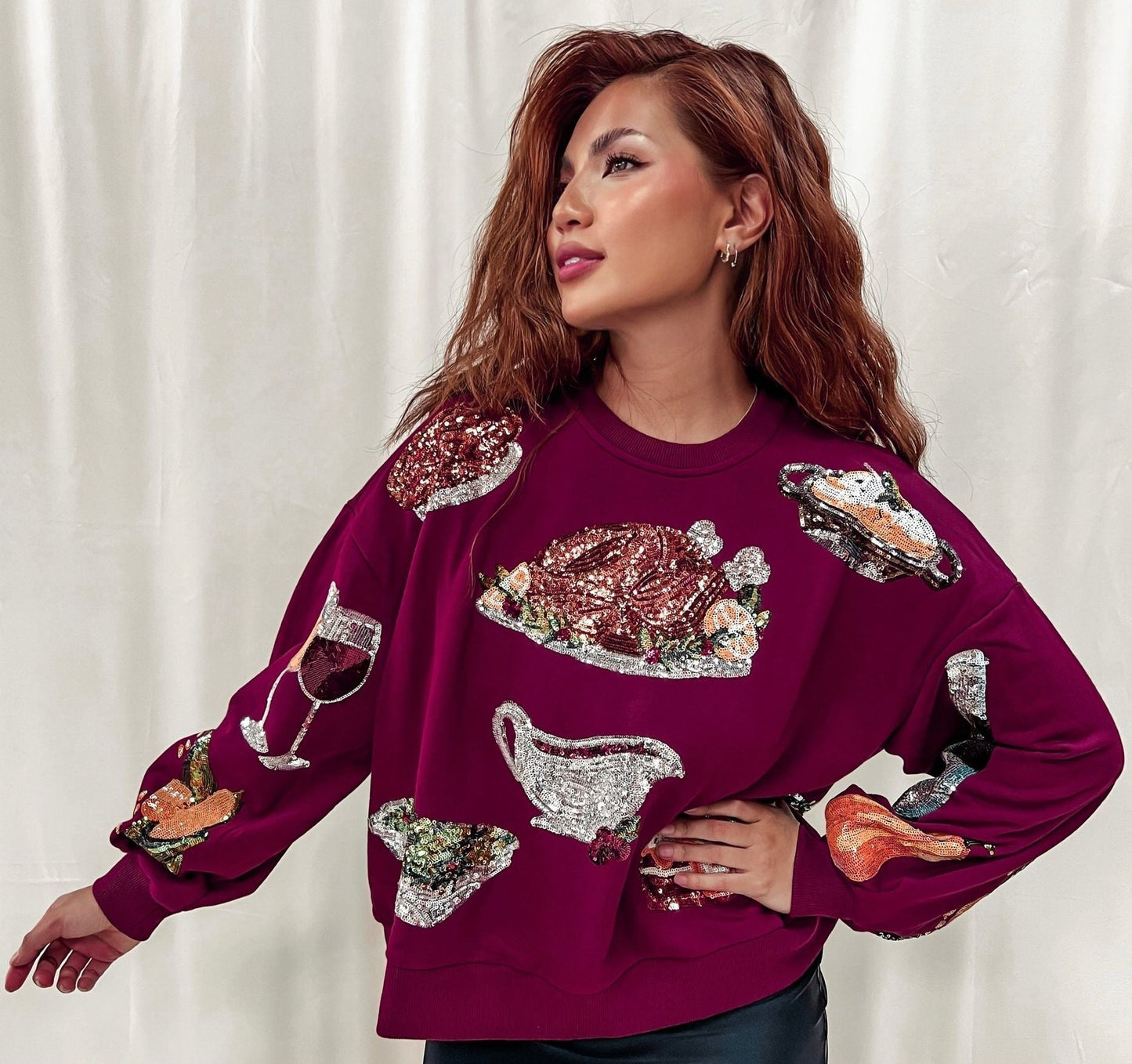 Queen of Sparkles Thanksgiving Feast Sweatshirt