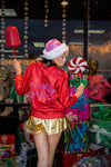 Queen Of Sparkles Red Metallic Naughty Queen Cardigan-Tops-KCoutureBoutique, women's boutique in Bossier City, Louisiana