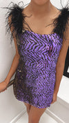 Queen of Sparkles Tiger Sequin Feather Tank-Dresses-KCoutureBoutique, women's boutique in Bossier City, Louisiana