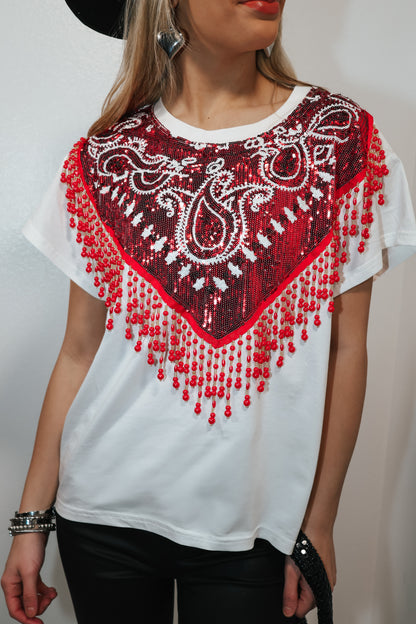 Queen Of Sparkles Bandana & Fringe Tee