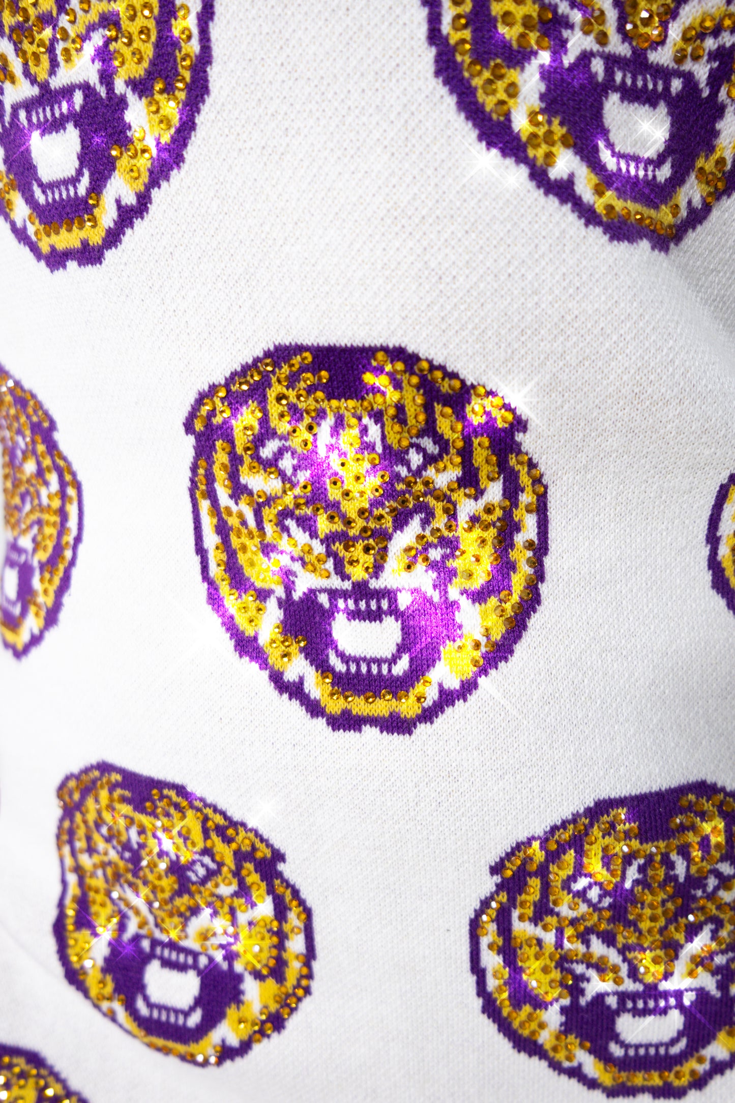 Queen Of Sparkles LSU Mascot Rhinestone Knit Dress