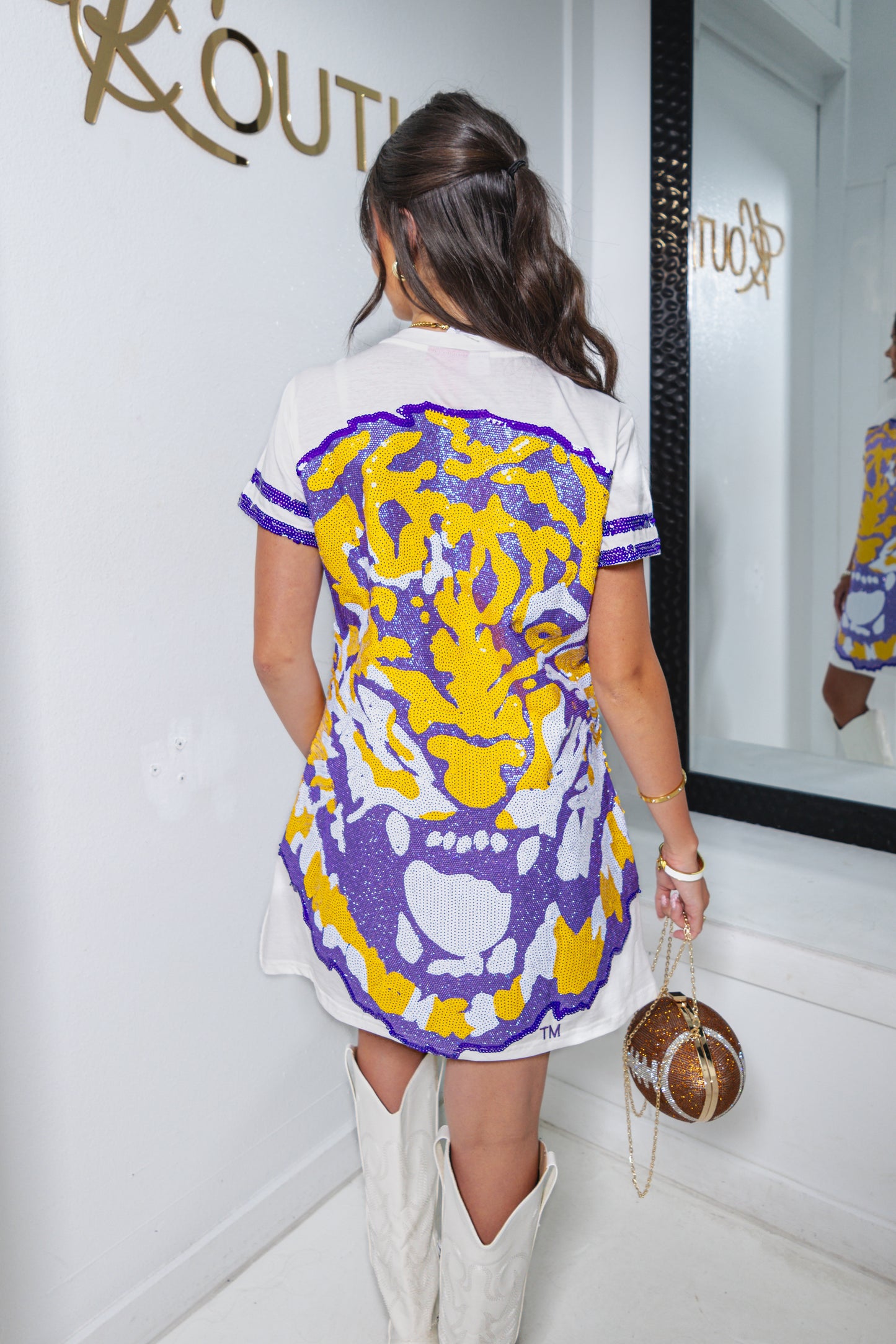 Queen Of Sparkles Licensed LSU Mascot Tee Dress