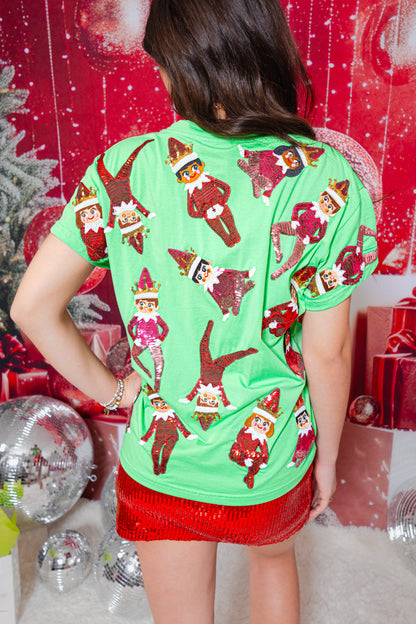 Queen of Sparkles Green Elf Tee