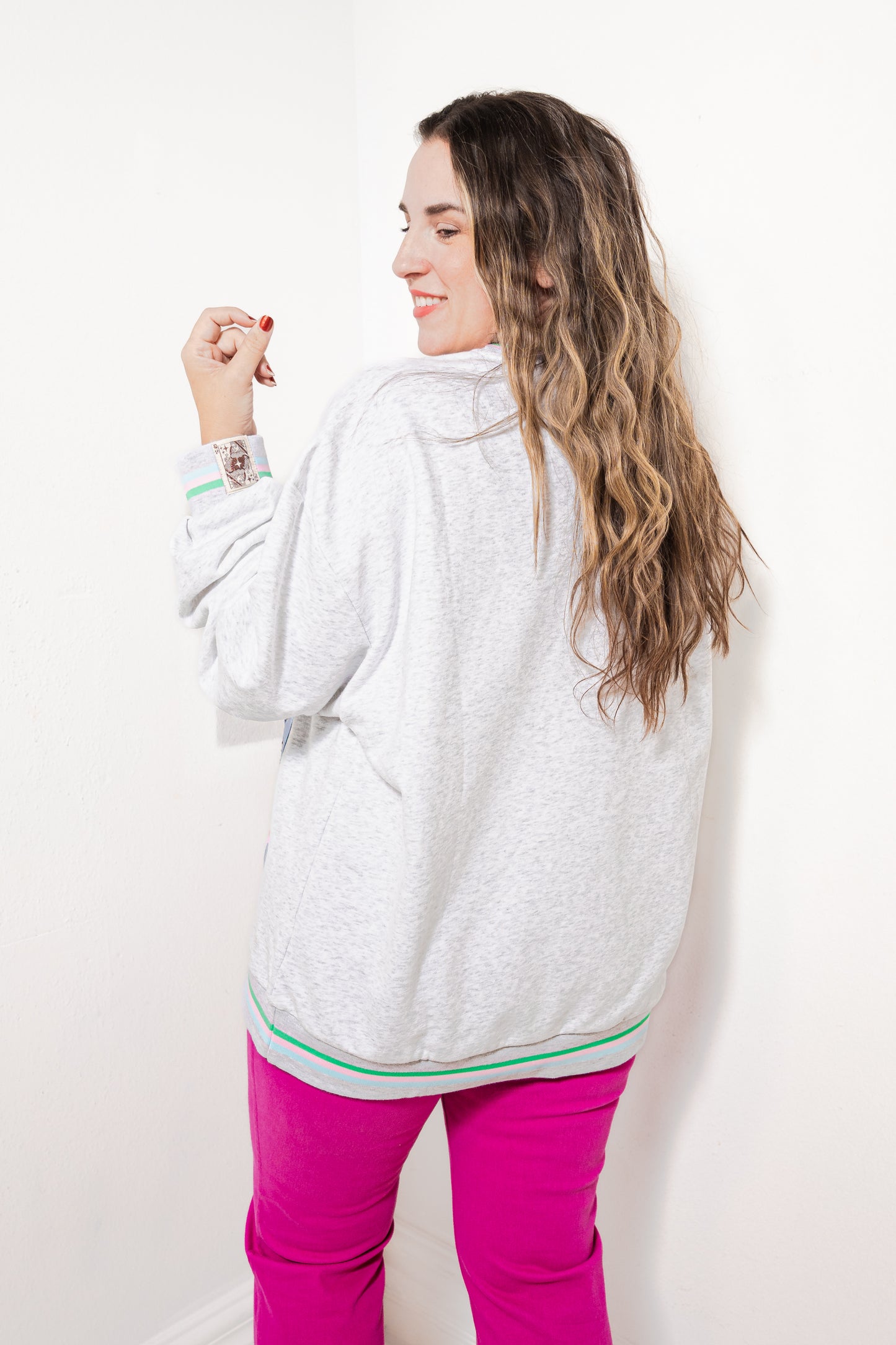 Queen of Sparkles Grey Multi Mahjong Table Sweatshirt