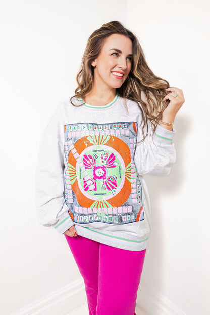 Queen of Sparkles Grey Multi Mahjong Table Sweatshirt