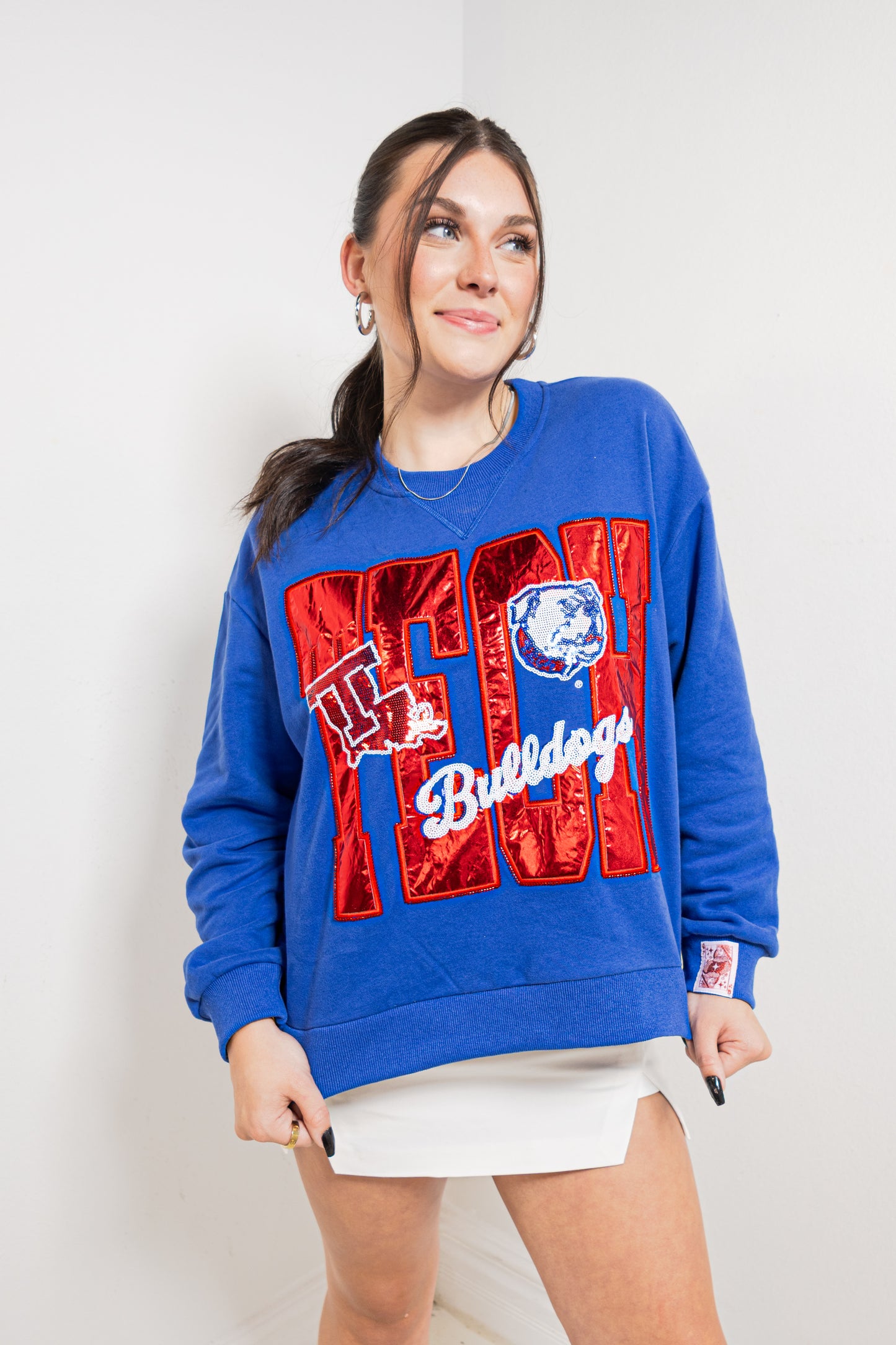 Queen of Sparkles LA Tech Metallic Icons Sweatshirt