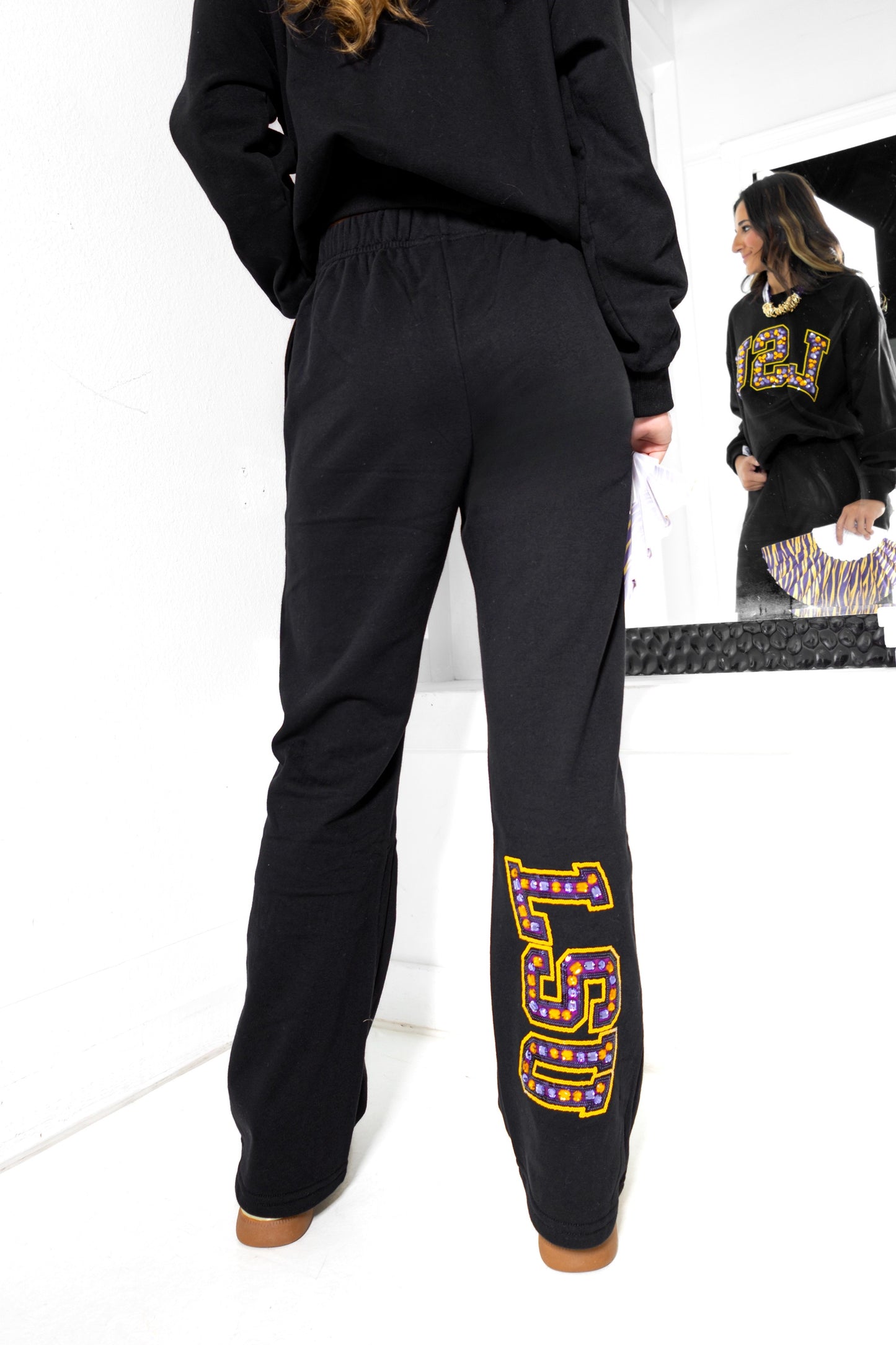 Queen of Sparkles LSU Jeweled Sweatpants