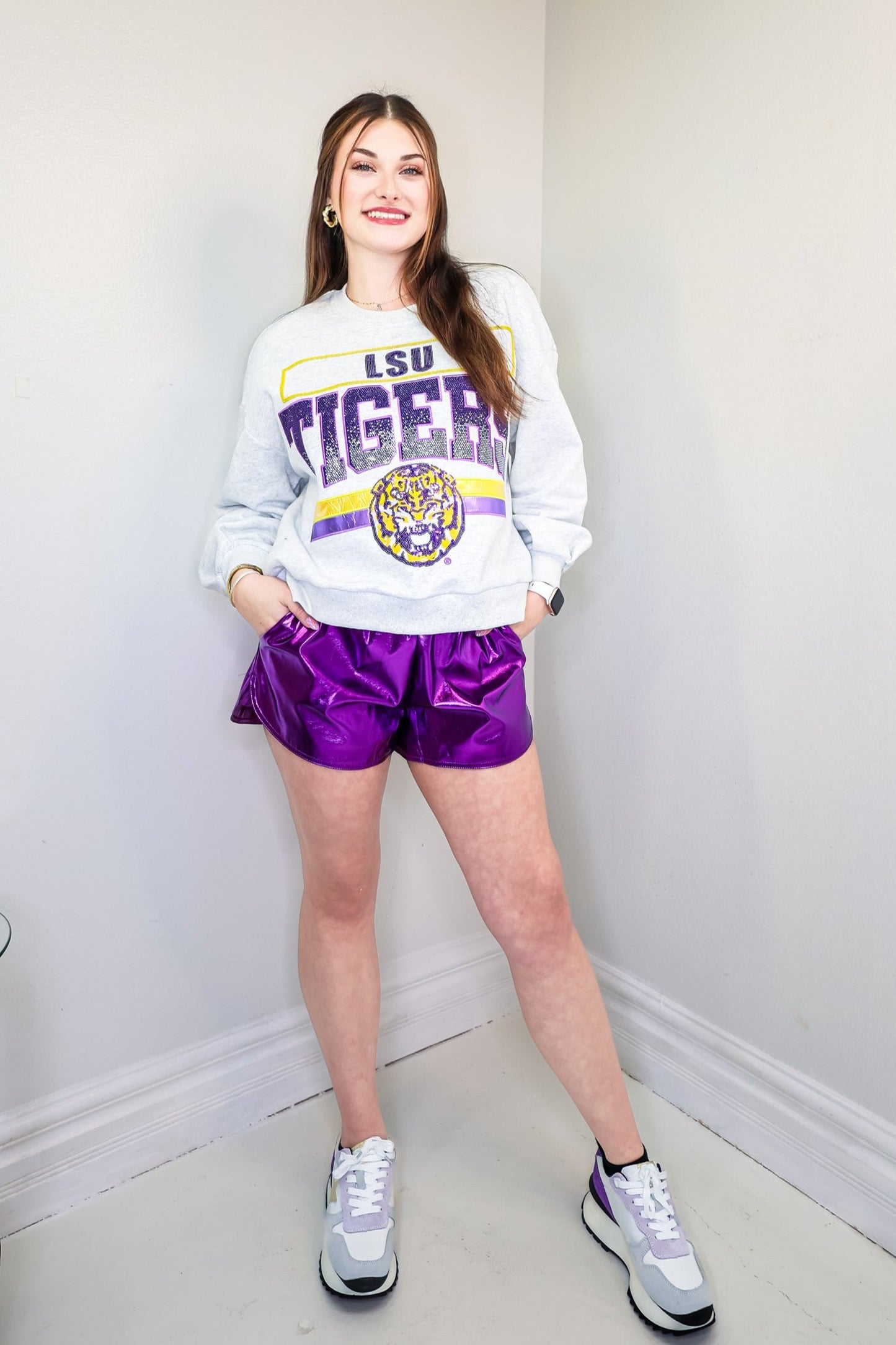 Queen of Sparkles LSU Tigers Vintage Sweater