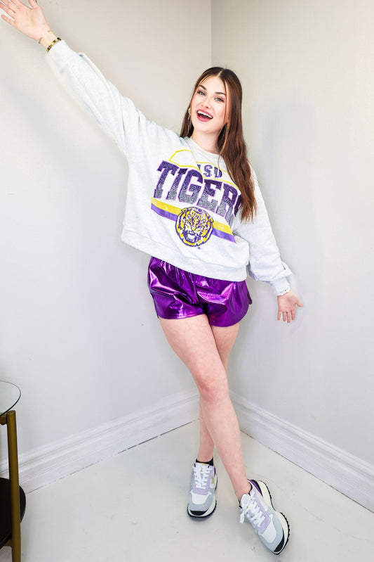 Queen of Sparkles LSU Tigers Vintage Sweater