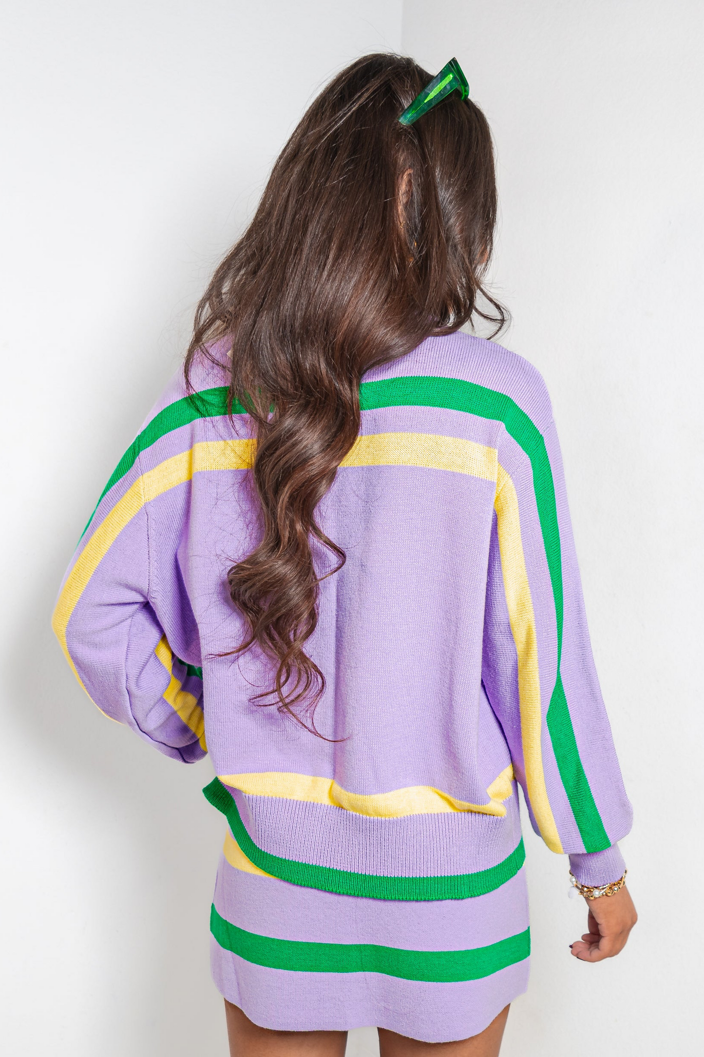 Queen of Sparkles Lavender, Green & Yellow 'Queen Cake' Sweater