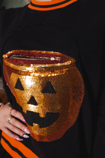 Queen of Sparkles Pumpkin Candy Bucket Sweatshirt