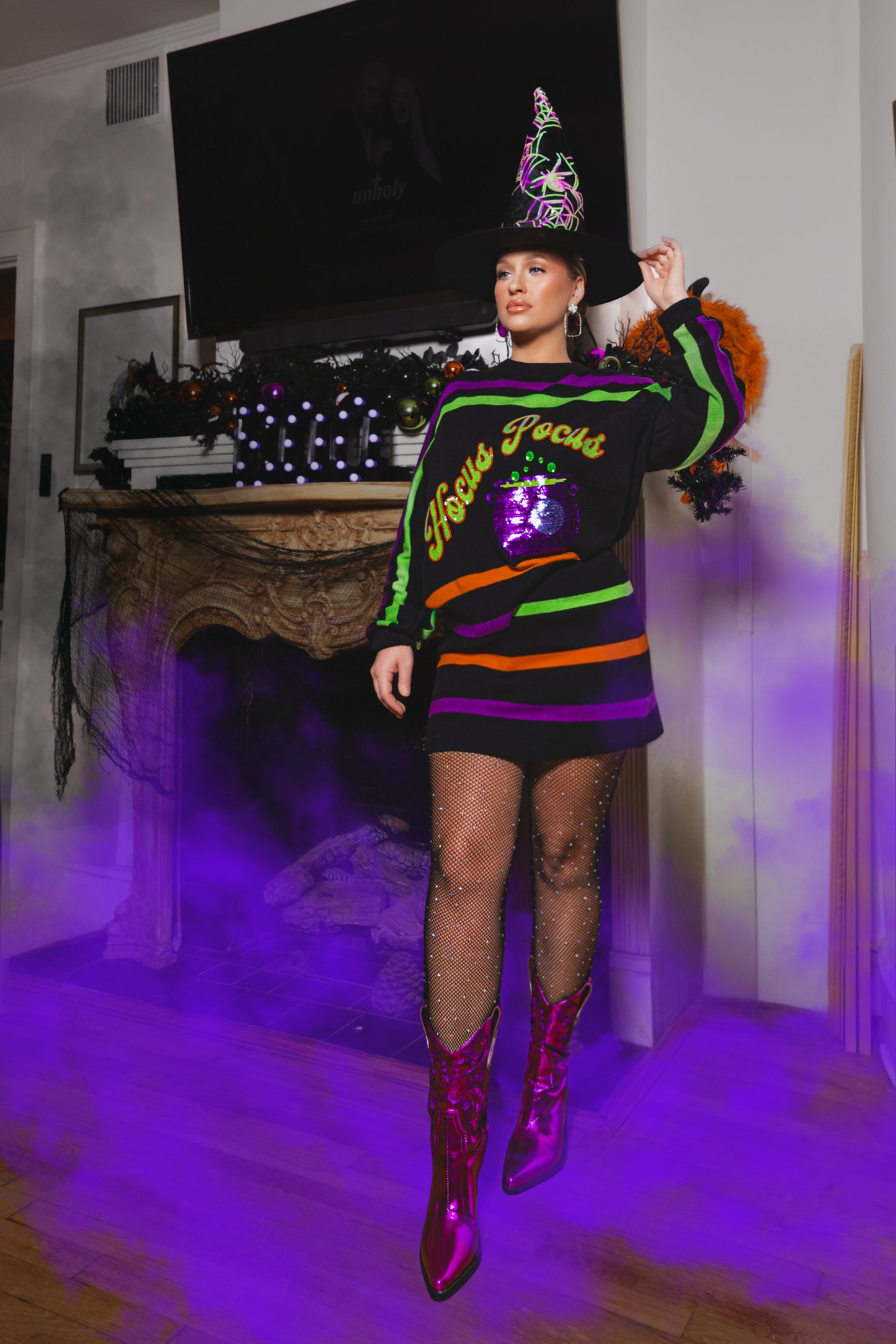 Queen of Sparkles Striped 'Hocus Pocus' Sweater