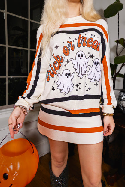 Queen of Sparkles Striped 'Trick or Treat' Sweater
