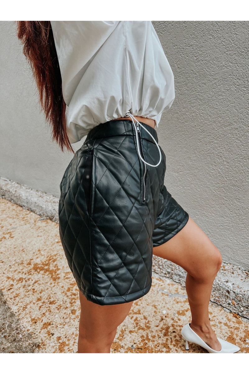 Quincy Quilted Faux Leather Shorts – KCoutureBoutique