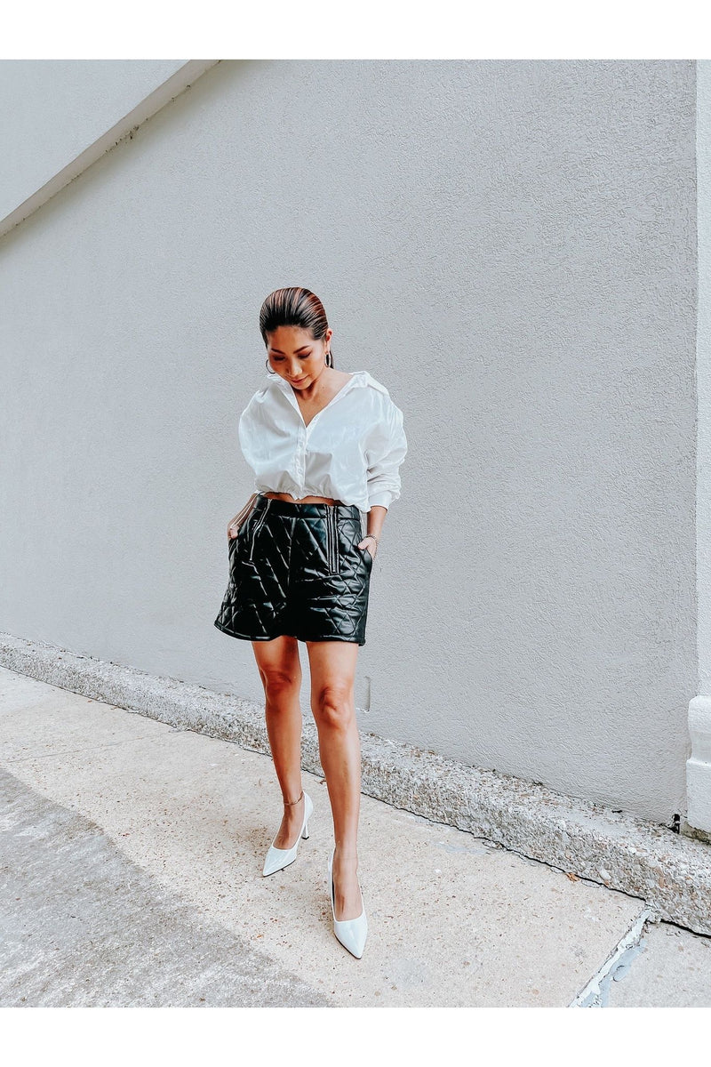 Faux Leather Shorts Greys
