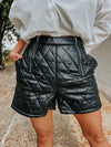 Quincy Quilted Faux Leather Shorts-Shorts-KCoutureBoutique, women's boutique in Bossier City, Louisiana