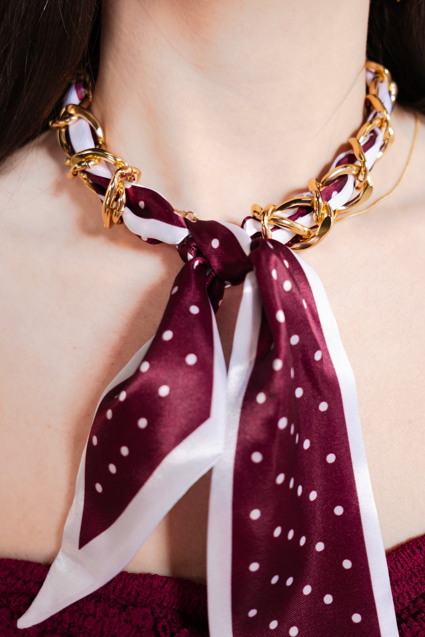 Game Day Chic Scarf Chain Necklace