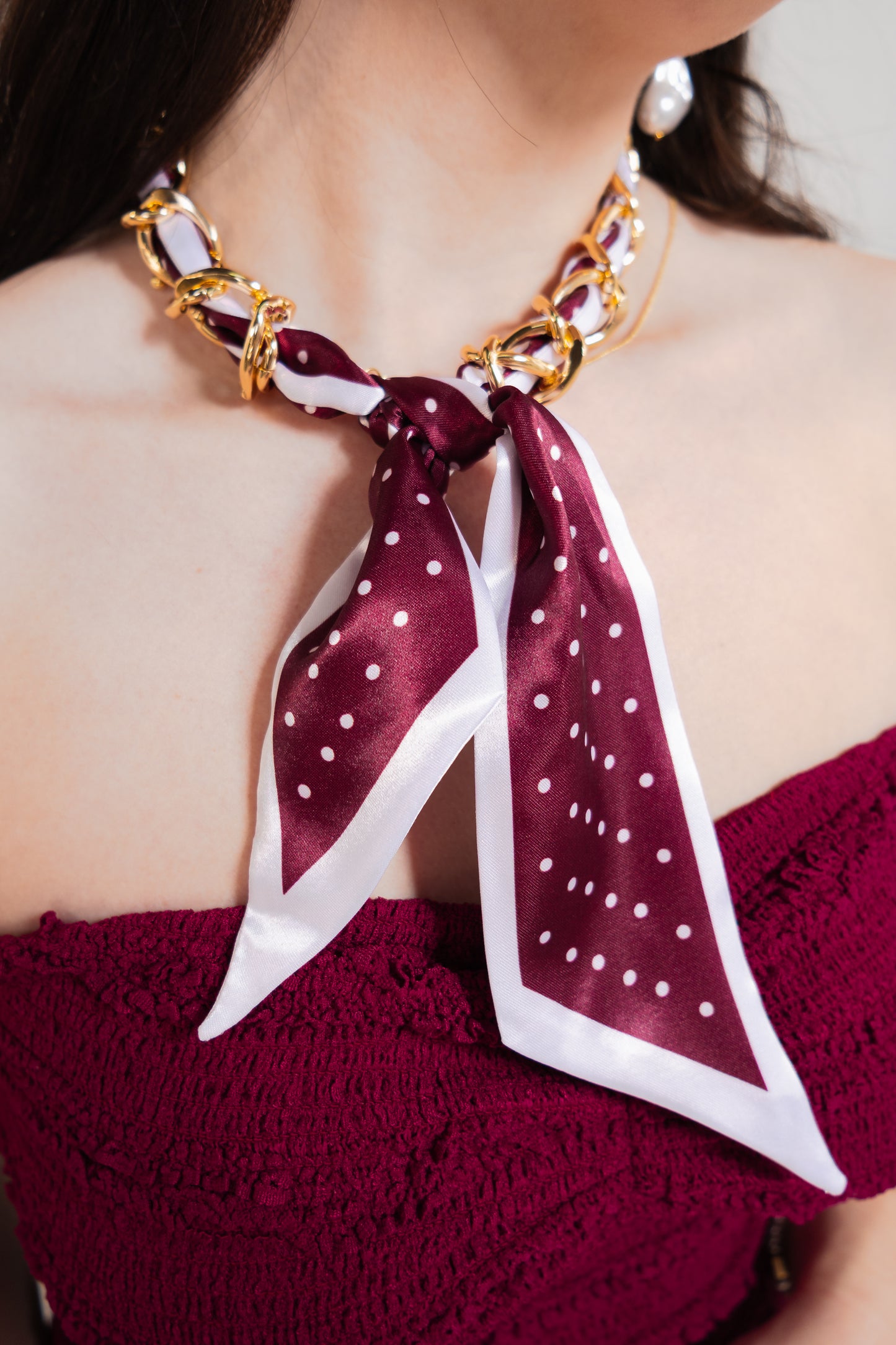 Game Day Chic Scarf Chain Necklace