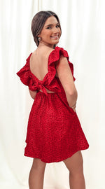 Reba Red Floral Babydoll Ruffle Sleeve Dress-Dress-KCoutureBoutique, women's boutique in Bossier City, Louisiana