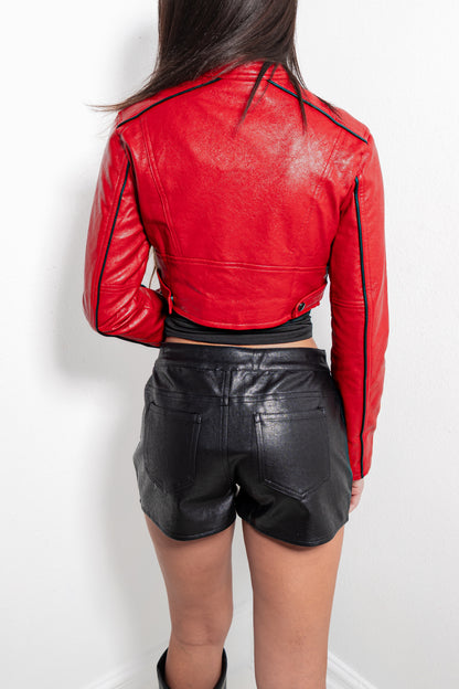 Rebel Rider Cropped Leather Jacket