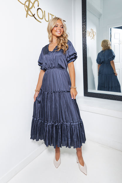 Reset Helena Bubble Sleeve Midi Dress