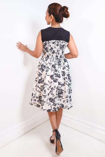 Retro Bloom Bubble Hem Dress