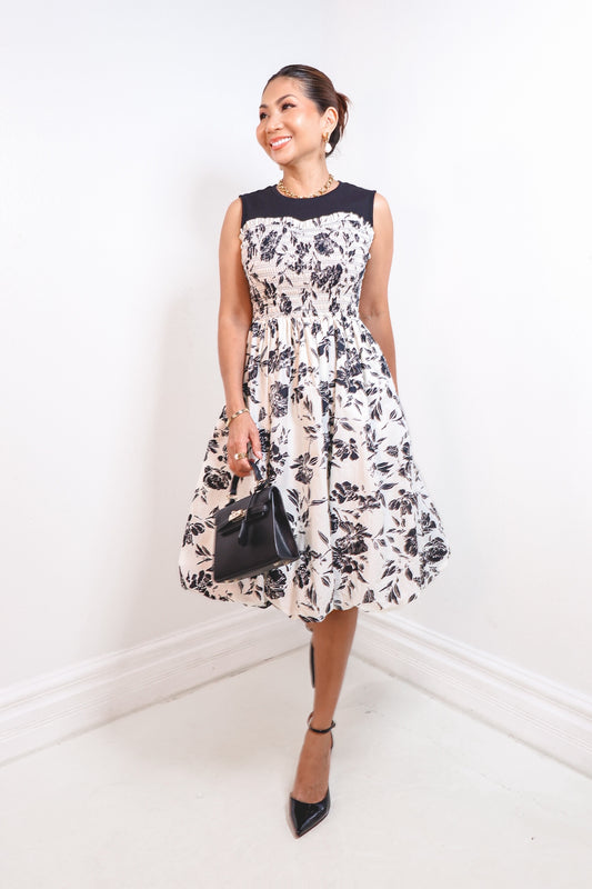 Retro Bloom Bubble Hem Dress