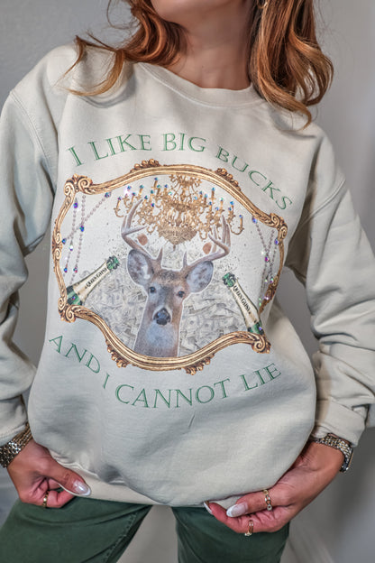 Rhinestone Embellished 'I Like Big Bucks' Sweatshirt