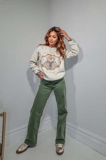 Rhinestone Embellished 'I Like Big Bucks' Sweatshirt