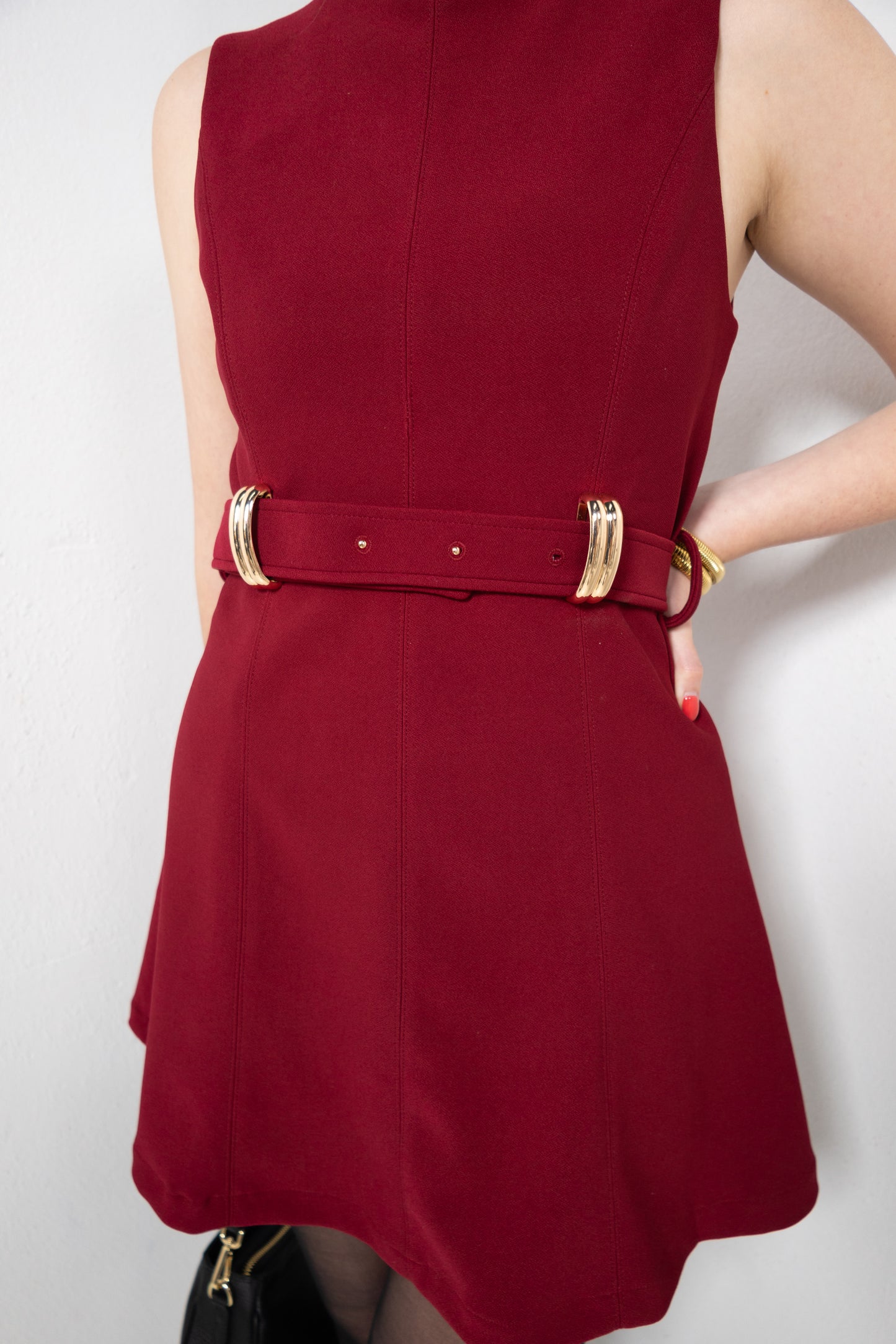 Riviera Rouge Golden Buckle Dress