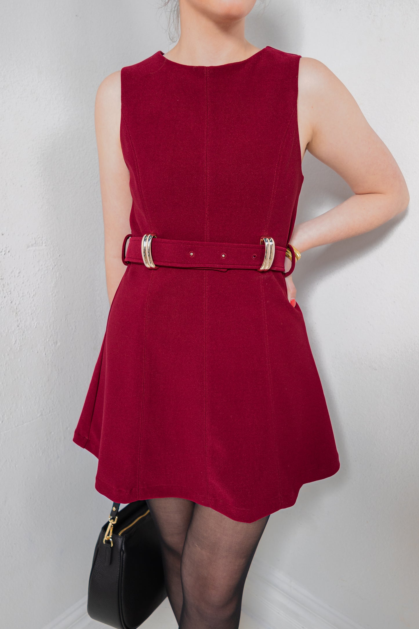 Riviera Rouge Golden Buckle Dress