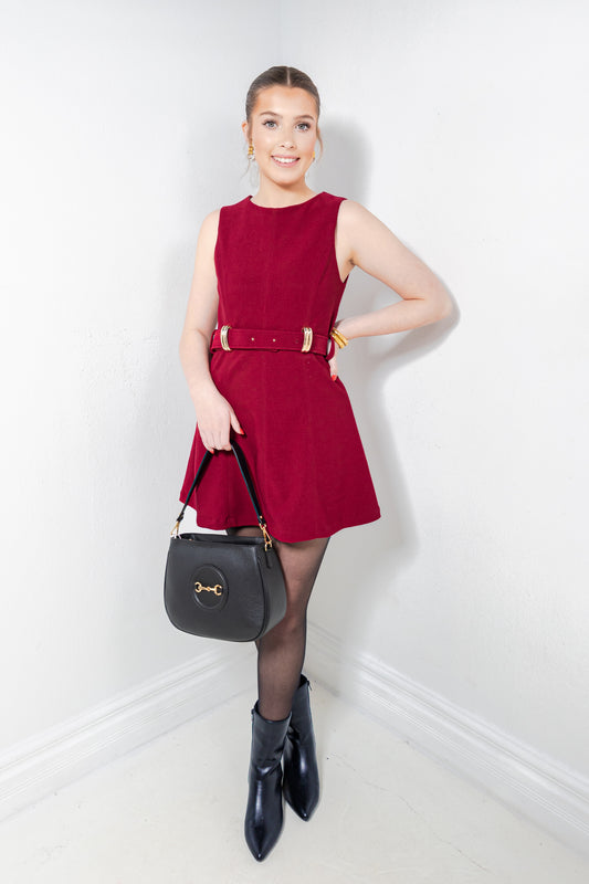 Riviera Rouge Golden Buckle Dress