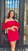 Rose Garden Ruby Ruffle Dress-Apparel & Accessories-KCoutureBoutique, women's boutique in Bossier City, Louisiana
