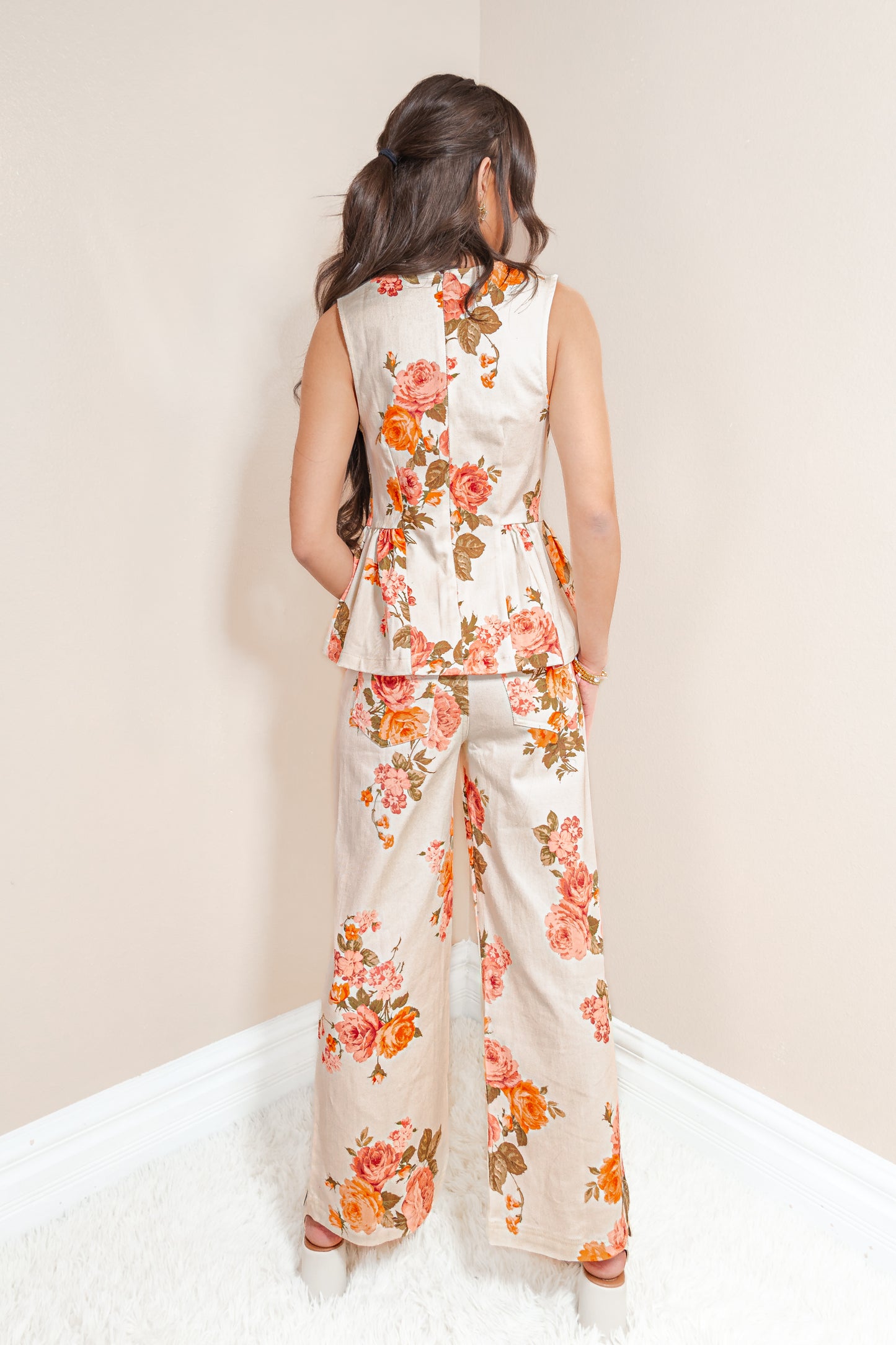 Rosé Garden Peplum Top