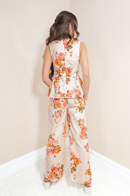 Rosé Garden Peplum Top