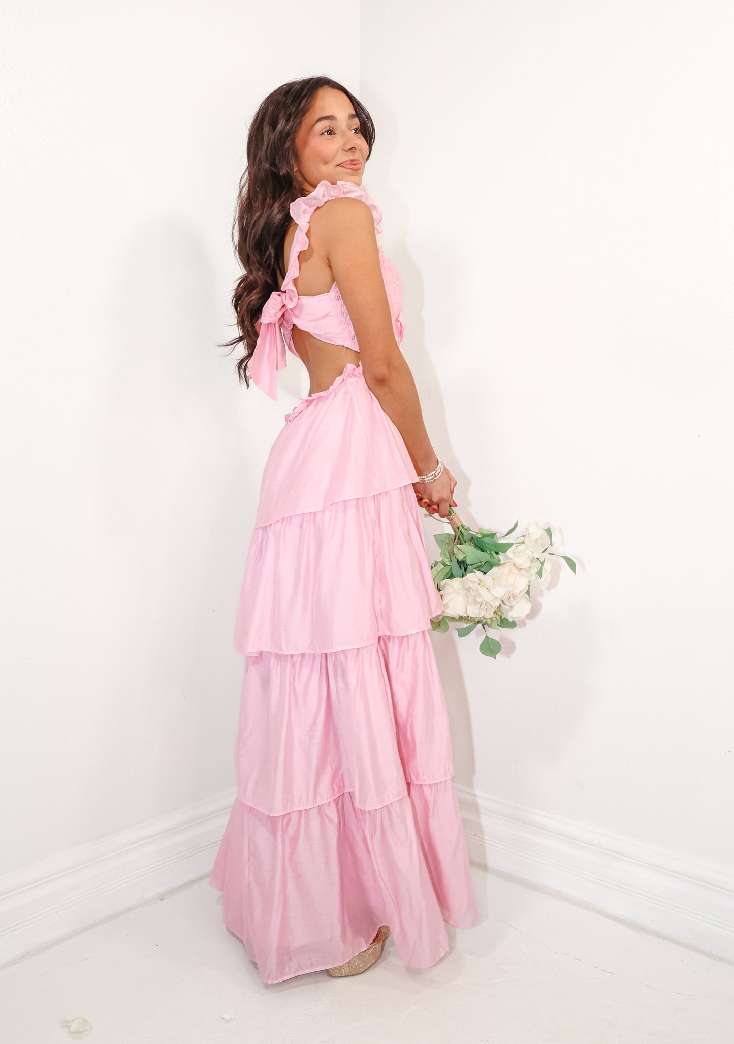 Rosy Daydreams Smocked Maxi Dress