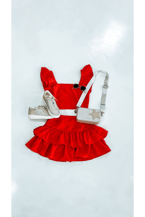 Ruby Red Linen Crop Top-Apparel & Accessories-KCoutureBoutique, women's boutique in Bossier City, Louisiana