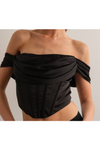 Ruched Off Shoulder Corset Top-Tops-KCoutureBoutique, women's boutique in Bossier City, Louisiana