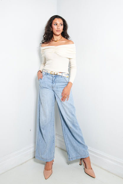 Ruched Intentions Off Shoulder Top