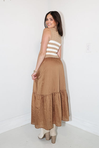 Golden Harvest Striped Midi Dress