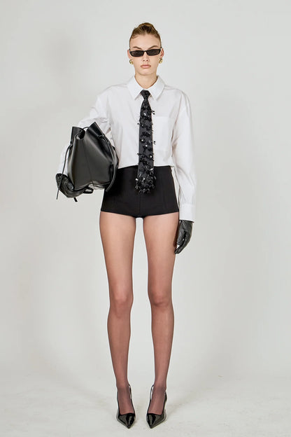 Endless Rose Detachable Sequin Tie Shirt